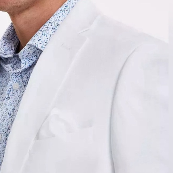 Bar Ill Men Slim fit Double Breasted Sport Coat Blazer 38R White Linen Brand New - Picture 2 of 7